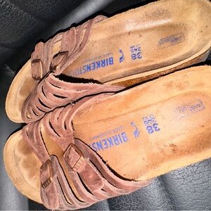 BIRKENSTOCK Granada EU 38 US 7.5 8 Brown Nubuck Leather Slide Sandals